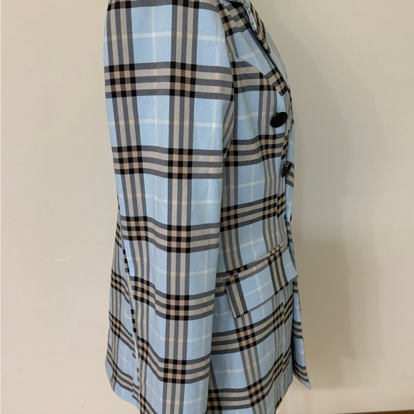 CONTESSA women’s size 6 (European size 42) blue plaid light coat - Picture 4 of 9